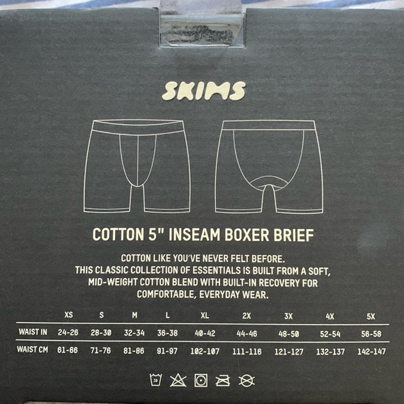 2pk SKIMS Mens 5" Cotton Stretch Boxer Brief Underwear Grays 3X XXXL Modal READ - Picture 2 of 3